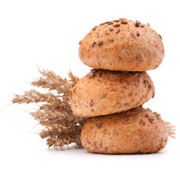 hamburger bun or roll and wheat ears bunch   cutout