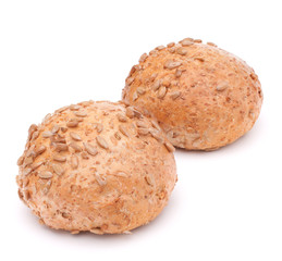 Two hamburger bun or roll with sesame seeds  cutout