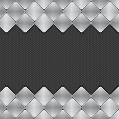 brushed metal mosaics on texture background