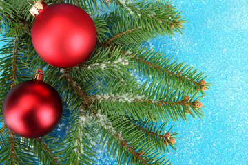 beautiful christmas composition on blue background