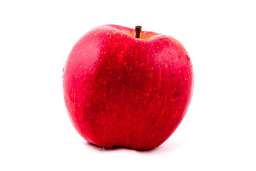 ripe red apple on a white background