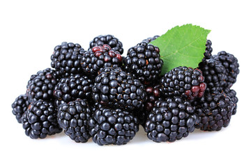 Sweet blackberries isolate on white