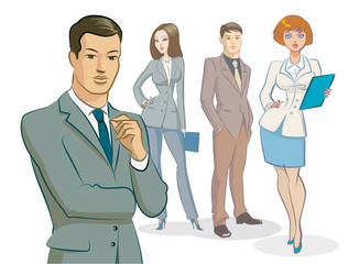 Businessman group standing