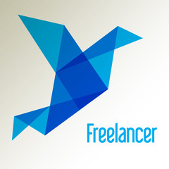 Freelancer Vogel Origami LOGO Blau