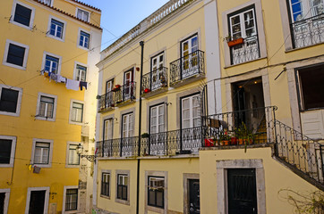 Naklejka premium Apartments in the Alfama District of Lisbon Portugal