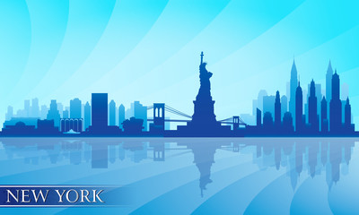 New York city skyline detailed silhouette