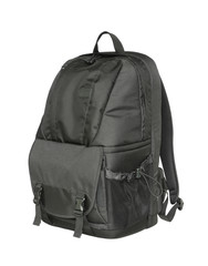 Naklejka premium Black backpack isolated on white background