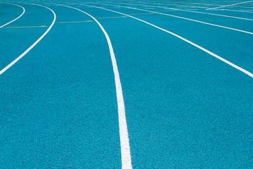 Corner of blue running track