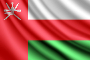 Waving flag of Oman, vector