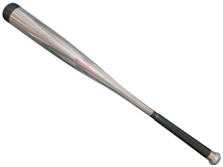 Batte de baseball métal 3D sur fond blanc