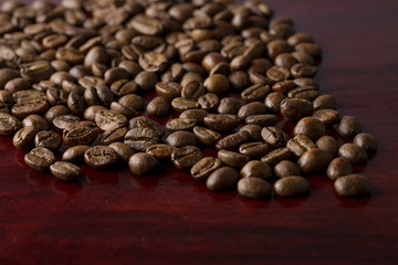 Coffee on grunge wooden background