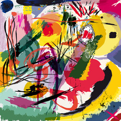 abstract background illustration, composition with paint strokes