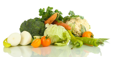 Fresh vegetables isolated on white