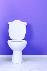 White toilet bowl in a bathroom