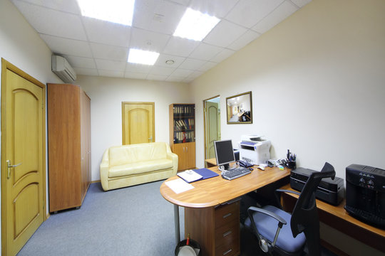 Empty working area in office