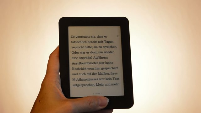 e-book reader bright woman