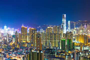 Kowloon downtown district in Hong Kong