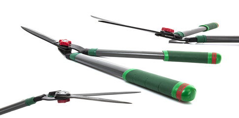 Garden shears on a white background
