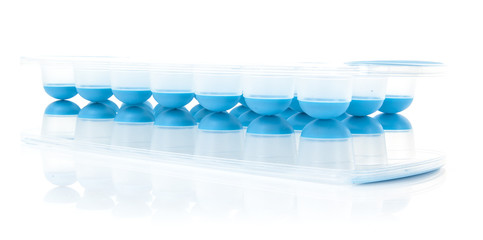 Modern Ice Cube trays on white background