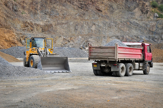 Mining machine in quarry