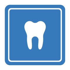 Dent dans un panneau carré bleu