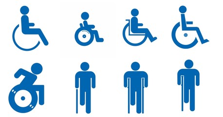 Personnes handicapées en 8 icônes	