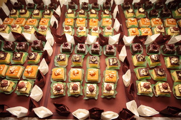 Varieties of cakes desserts catering sweets