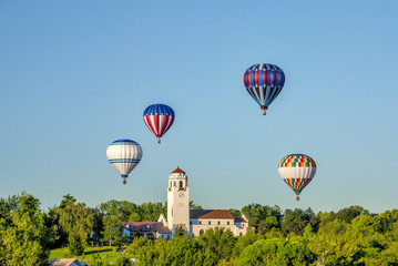Boise TRain Depot with hot air balloons © knowlesgallery