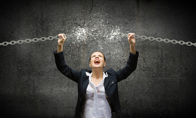 Aggressive businesswoman