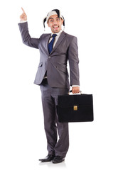 Businessman clown isolated on white