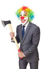 Businessman clown isolated on white © Elnur