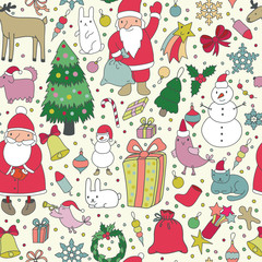 Obraz na płótnie Canvas Christmas seamless pattern