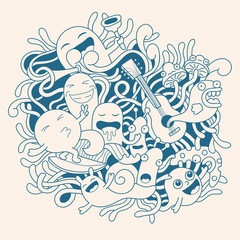 Vector illustration with funny monsters