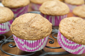 muffins of whole-grain flour close-up