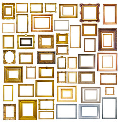 many picture frames. Isolated over white