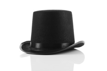 Black tophat top hat isolated on the white