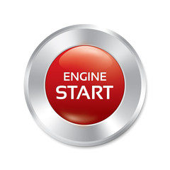Start Engine button. Red round sticker.
