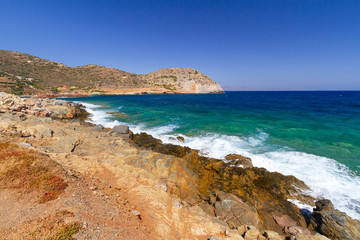 Turquise water of Mirabello bay on Crete, Greece