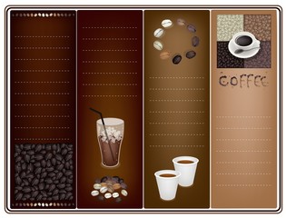 A Coffee Brochure Template on Brown Background