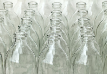 Group of empty glass bottles