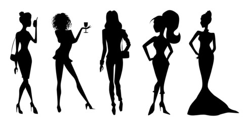 Elegant women silhouettes