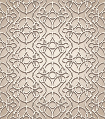 Abstract beige lace seamless pattern