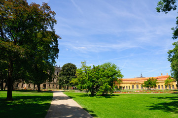 Fototapeta na wymiar Schloss garten in Summer in Erlangen, Germany