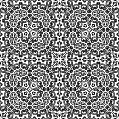 Vintage ornament, monochrome seamless pattern