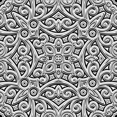 Vintage ornament, monochrome seamless pattern