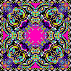 Traditional ornamental floral paisley bandanna.