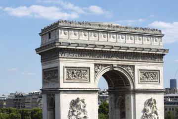 Fototapeta na wymiar the arc de triomphe in paris, france