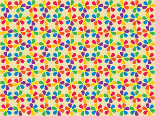 abstract seamless spectrum flowers pattern