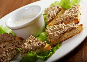  bread with delicious liver pate