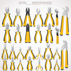 Pliers. Collection of Fastening Tools. Icon